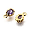 Brass Pave Cubic Zirconia Pendants KK-V011-21G-2