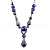 Alloy & Porcelain Teardrop Pendant Beaded Necklaces for Women FS-WG9463F-02-2