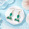Fishtail 304 Stainless Steel Glass Dangle Earrings EJEW-MZ00458-02-1