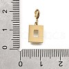 Rectangle 304 Stainless Steel Rhinestone Pendant Decorations STAS-H202-15G-3