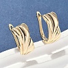 Rectangle Brass Hoop Earrings EJEW-D320-21G-1