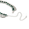 Brass Full Rhinestone Flat Round Tassel Y Necklaces for Women NJEW-M104-01S-01-4