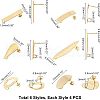 Unicraftale 24Pcs 6 Style 304 Stainless Steel Stud Earring Findings STAS-UN0022-80-6