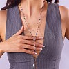 Alloy Colorful Rhinestone Flat Round Long Y Necklaces for Women WGFA4F3-02-1