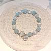 Round Alloy & Cat Eye & Natural Aquamarine Round Beaded Charm Bracelets for Women WG9D4EC-10-1