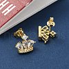 Brass Micro Pave Cubic Zirconia Stud Earrings EJEW-D323-05G-3