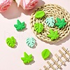 10Pcs 5 Styles Maple Leaf Silicone Beads SIL-YW0001-42-5