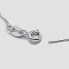 Anti-Tarnish Rhodium Plated 925 Sterling Silver Box Chain Necklaces STER-F039-40cm-05P-2