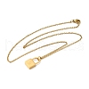 304 Stainless Steel Rolo Chain Pendant Necklaces NJEW-S444-01G-19-2