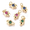 Brass Micro Pave Cubic Zirconia Charms ZIRC-G168-57G-1