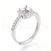 Rhodium Plated 925 Sterling Silver Micro Pave Cubic Zirconia Solitaire Ring Settings STER-T008-13P-1