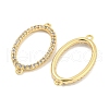 Brass Micro Pave Clear Cubic Zirconia Connector Charms KK-S386-11G-2