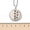 316 Surgical Stainless Steel Aromatherapy Diffuser Perfume Hollow Flat Round Pendant Box Chain Necklaces NJEW-R016-01P-06-5