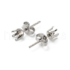 316 Surgical Stainless Steel Stud Earring Findings STAS-Z118-03P-04-2