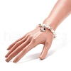 ABS Plastic Imitation Pearl  & Rhinestone Beaded Stretch Bracelet with Alloy Charm for Women BJEW-JB08526-3
