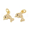 Brass Micro Pave Cubic Zirconia Pendants KK-U073-05G-1