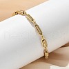 304 Stainless Steel Spring Oval Link Chain Bracelets for Women Men BJEW-S164-01G-2
