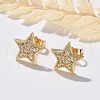 Brass Micro Pave Clear Cubic Zirconia Stud Earrings EJEW-D305-21G-01-5