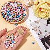 SOFPLATE 500Pcs AB Color Wave Printed Acrylic Beads SACR-SP0001-10-3