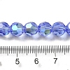 Electroplate Transparent Glass Beads Strands EGLA-A035-T8mm-L14-4