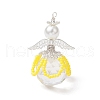 2Pcs 2 Styles Glass Seed Bead Pendants PALLOY-MZ00710-05-3