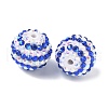 Striped Resin Rhinestone Beads OACR-A037-01B-2