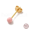 Enamel Round Ball Stud Earrings EJEW-C020-01G-06-3