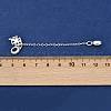 Brass Pave Clear Cubic Zirconia European Safety Chains with Charms KK-L236-15C-S-3