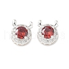 Brass Micro Pave Cubic Zirconia Beads KK-G531-01S-02-1