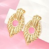 304 Stainless Steel Enamel Stud Earrings for Women EJEW-U046-05G-2