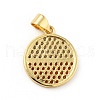 Brass Micro Pave Cubic Zirconia Pendants KK-B059-35G-3