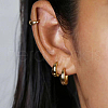 3 Pcs Elegant S925 Sterling Silver Oval Hoop Earrings ER3464-1-1