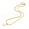 Crystal Rhinestone Map Shape Pendant Necklace with Herringbone Chains NJEW-I116-02G-2