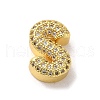 Brass Micro Pave Clear Cubic Zirconia Charms ZIRC-C009-01G-S-1