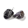 Natural Amethyst Copper Wire Wrapped Pendants G-G104-04A-2