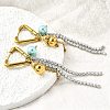 304 Stainless Steel Micro Pave Clear Cubic Zirconia Plastic Pearl Hoop Earrings EJEW-D308-05PG-4