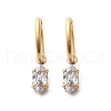 Ion Plating(IP) 304 Stainless Steel Micro Pave Cubic Zirconia Hoop Earrings STAS-R004-04G-02-4