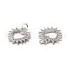 Brass Micro Pave Clear Cubic Zirconia Pendants KK-E068-VB189-2