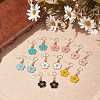 Sakura Flower Enamel Dangle Earrings EJEW-JE04863-2