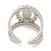 Ring with Saint Rack Plating Brass Micro Pave Cubic Zirconia Cuff Rings RJEW-I105-04P-03-3