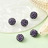 Half Drilled Polymer Clay Rhinestone Round Beads X-RB-H258-HD8mm-539-3