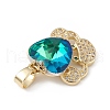 Rack Plating Brass Micro Pave Cubic Zirconia Pendants KK-C015-01G-06-2