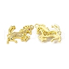 Brass Micro Pave Clear Cubic Zirconia Connector Charms KK-E068-VB020-1