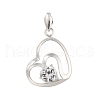 Fine Silver Pave Clear Cubic Zirconia Pendants STER-P069-03B-S-1
