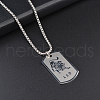 Rectangle with Constellation Alloy Pendant 316L Surgical Stainless Steel Chain Necklaces WG3A89F-06-1