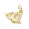 Brass Micro Pave Clear Cubic Zirconia Butterfly Charms ZIRC-F132-54G-2