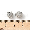 Brass Micro Pave Cubic Zirconia Bead KK-U067-08P-06-2