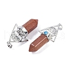Synthetic Goldstone Faceted Pointed Bullet Big Pendants G-H076-02P-012-2