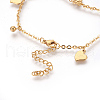 304 Stainless Steel Charm Anklets AJEW-O028-01G-3