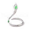 Cubic Zirconia Snake Wrap Open Cuff Ring RJEW-D119-02P-3